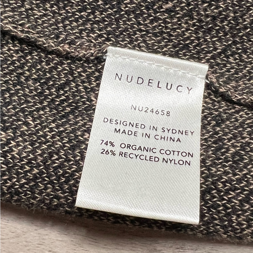 Nude Lucy Active Knit Crop Tank, Black/ Brown Heather, size S NWT - Picture 8 of 8